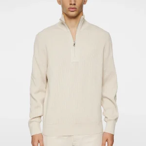 ALEX HALF ZIP KNITTED SWEATER - MOONBEAM