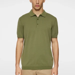 RIDGE KNITTED POLO - OLIVINE
