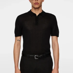 RIDGE LYOCELL SILK POLO - BLACK