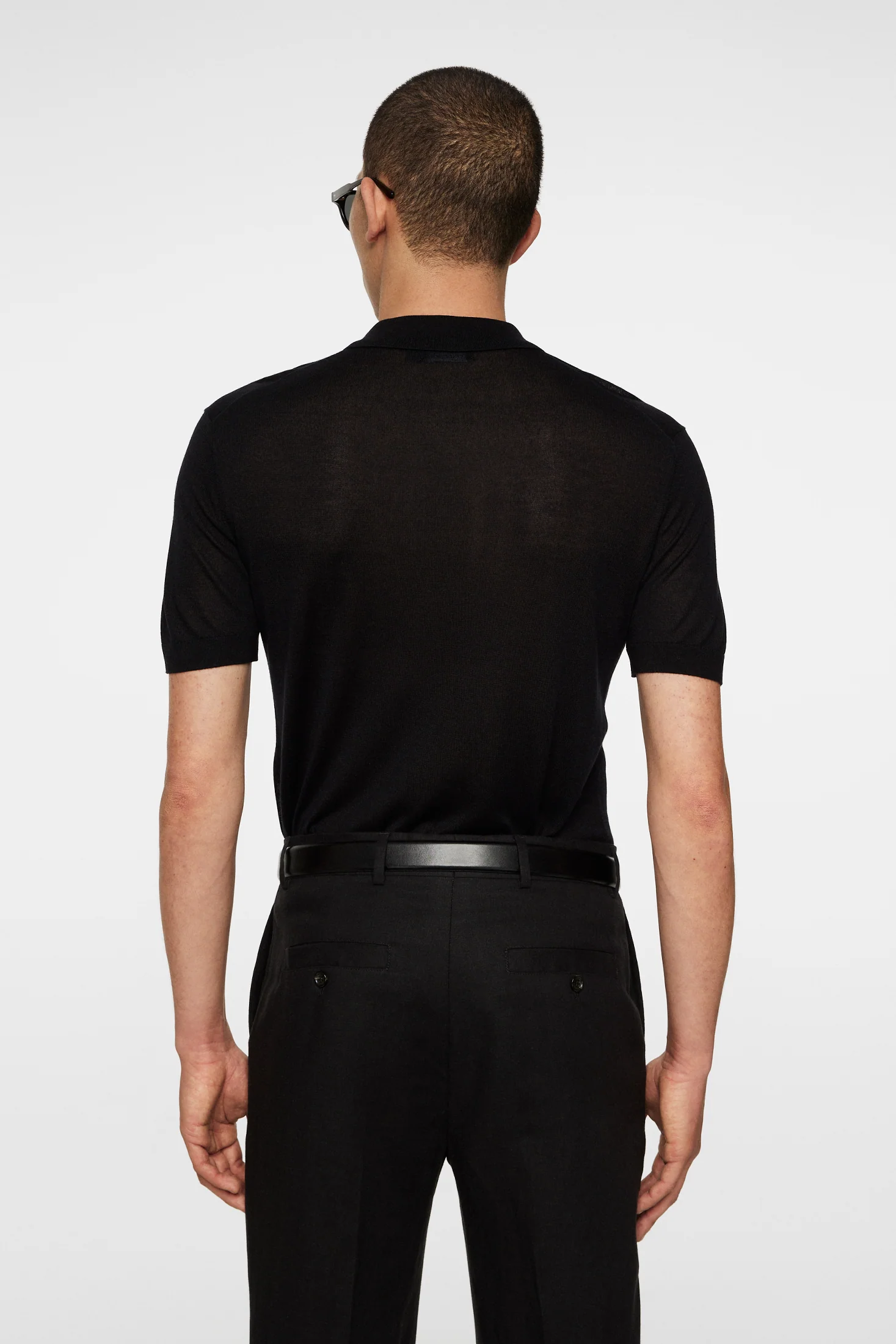 RIDGE LYOCELL SILK POLO - BLACK - Afbeelding 3