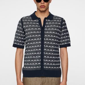 ROLANDO LOGO JACQUARD  POLO - JL NAVY