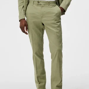 LOIS LINEN STRETCH PANTS - OIL GREEN