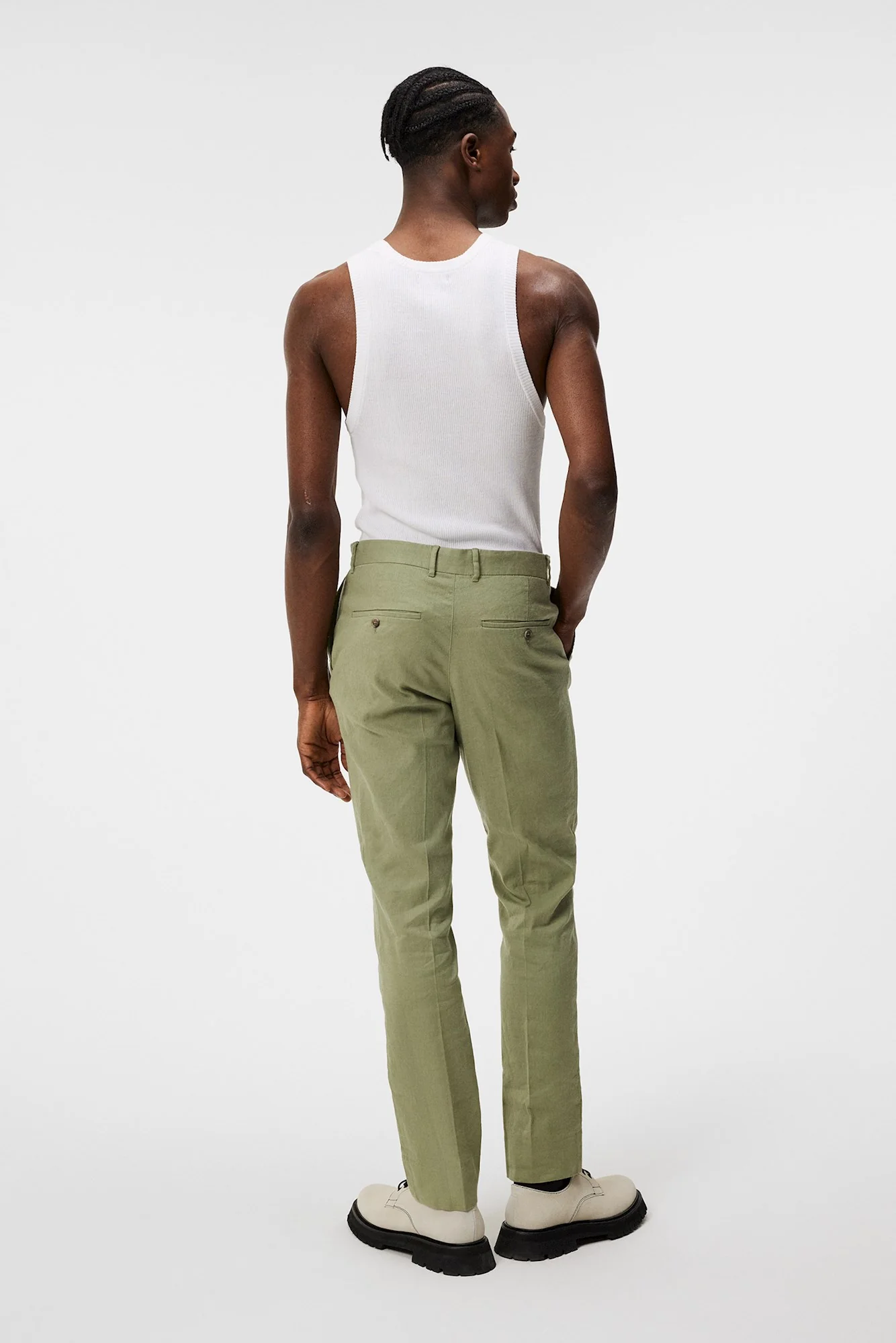 LOIS LINEN STRETCH PANTS - OIL GREEN - Afbeelding 4