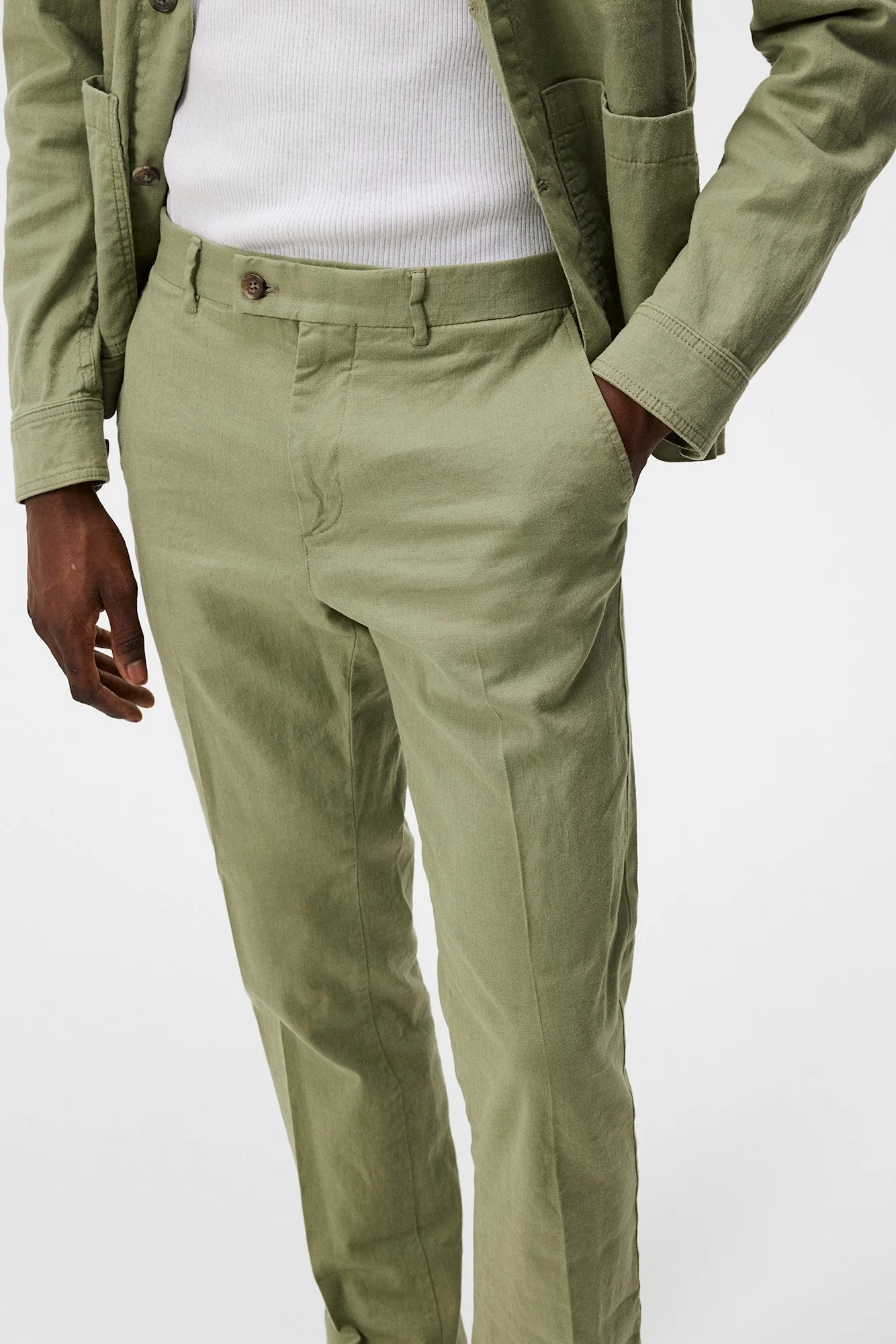 LOIS LINEN STRETCH PANTS - OIL GREEN - Afbeelding 5