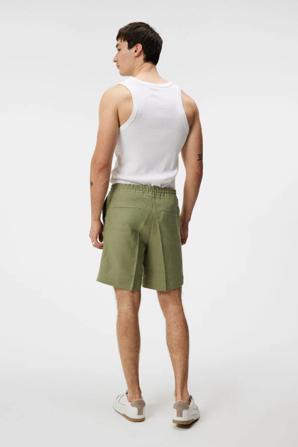 BARON LINEN SHORTS - OIL GREEN - Afbeelding 4