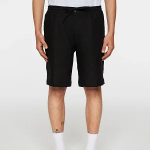 BRADY DRAPE LINEN SHORTS - BLACK