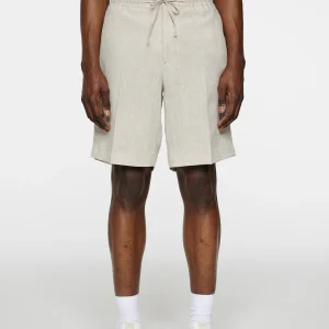 BRADY DRAPE LINEN SHORTS - MOONBEAM