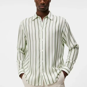 FLORINDO TENCEL STRIPE SHIRT - CLOUD WHITE