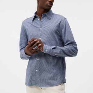 MARLON JERSEY SLIM SHIRT - BIJOU BLUE