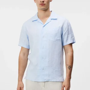 ELIO LINEN MELANGE SHIRT - CHAMBRAY BLUE