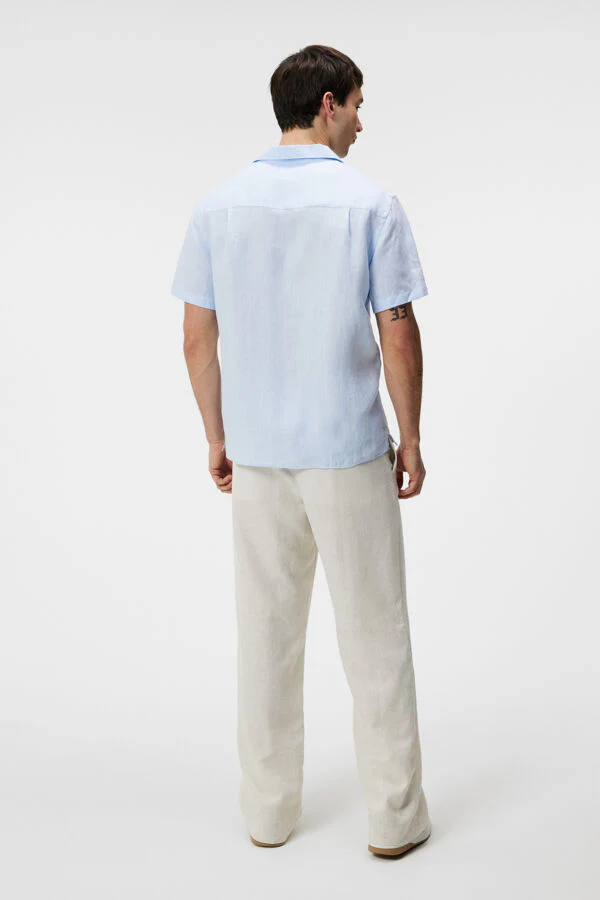 ELIO LINEN MELANGE SHIRT - CHAMBRAY BLUE - Afbeelding 4