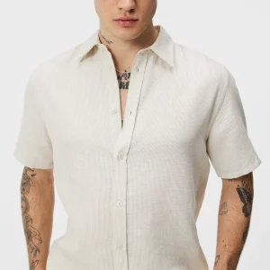 LUND LINEN MIX SHIRT - SAFARI BEIGE