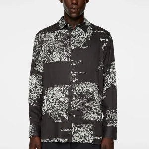 REG PRINT TENCEL SHIRT - DRAGON GREEN L