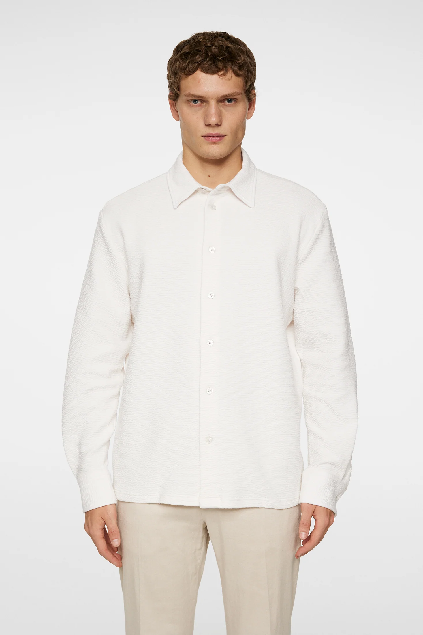 REG LS CRINKLE JERSEY SHIRT - CLOUD WHITE - Afbeelding 2