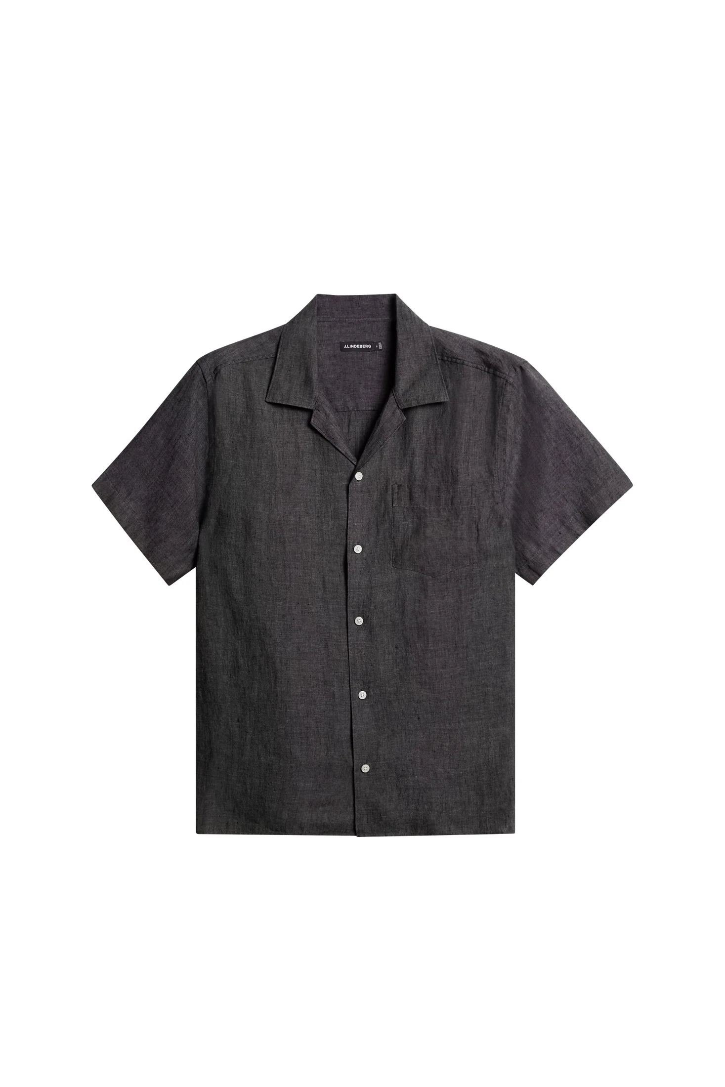 ELIO LINEN MELANGE SHIRT - BLACK - Afbeelding 7