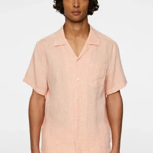 ELIO LINEN MELANGE SHIRT - MOCK ORANGE