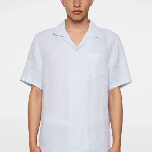 ELIO LINEN MELANGE SHIRT - WINTER SKY