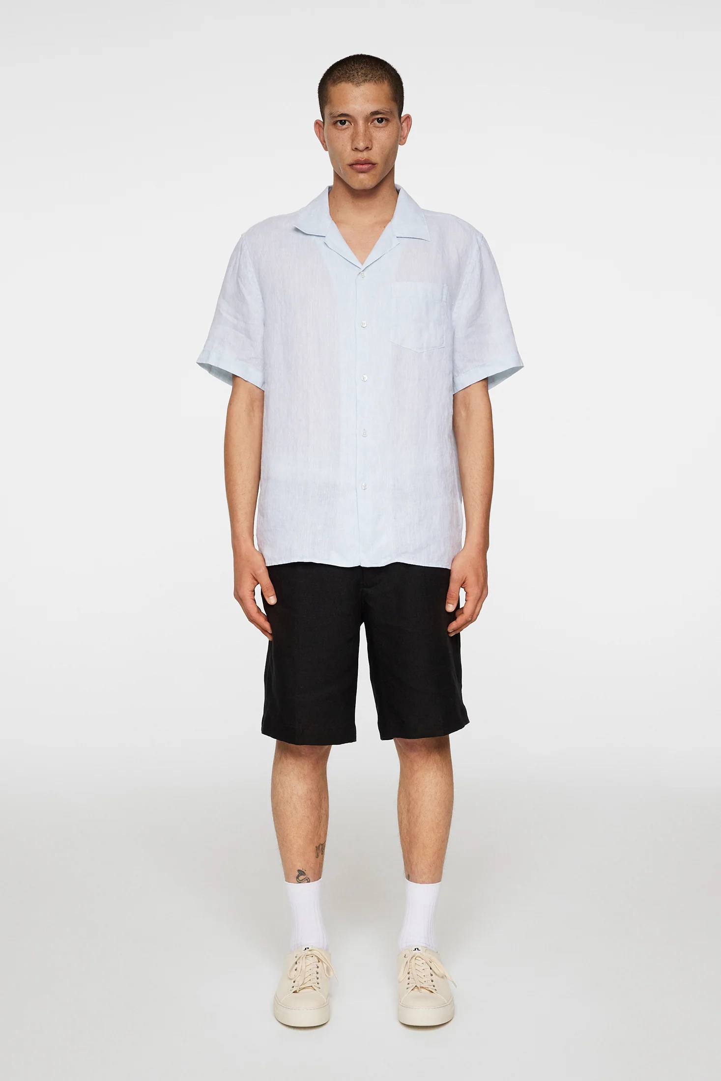 ELIO LINEN MELANGE SHIRT - WINTER SKY - Afbeelding 4