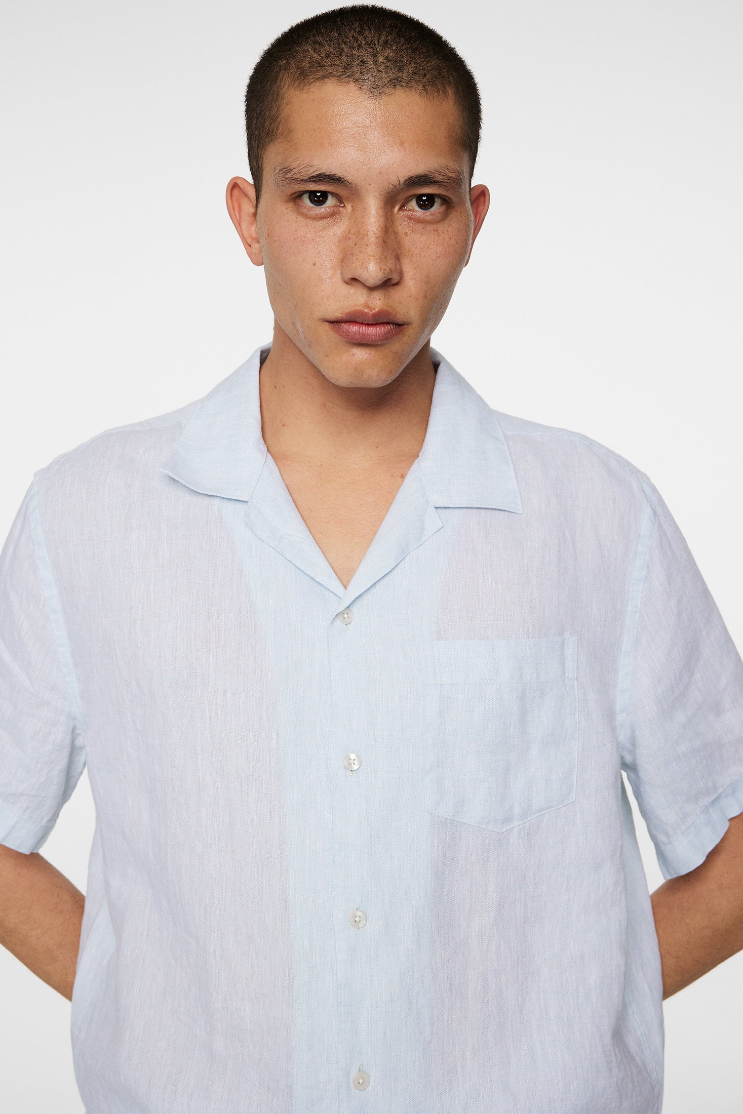 ELIO LINEN MELANGE SHIRT - WINTER SKY - Afbeelding 5