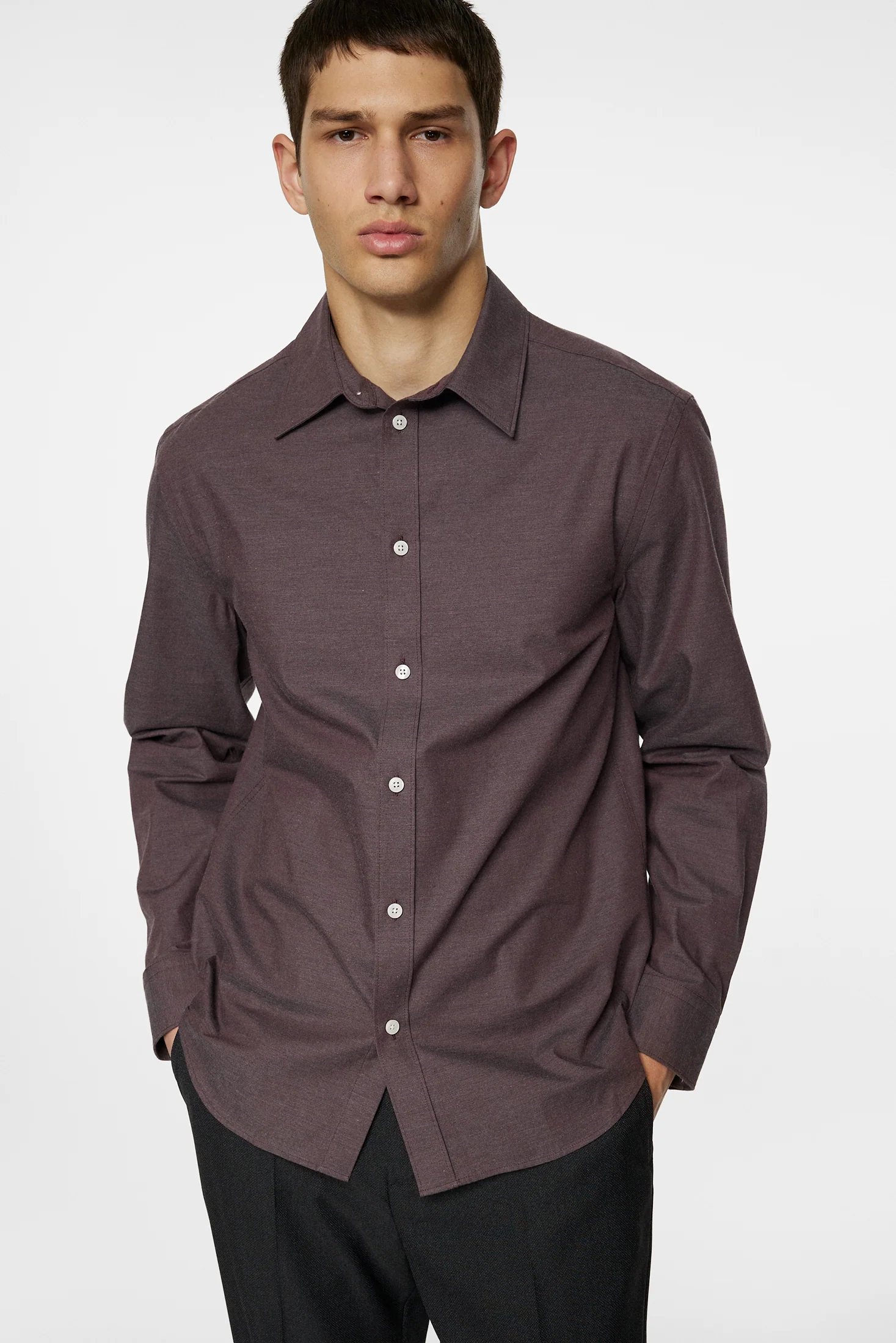 SLIM LIGHT FLANNEL SHIRT - HUCKLEBERRY - Afbeelding 5
