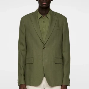 ELTON U SUPER LINEN BLAZER - OLIVINE