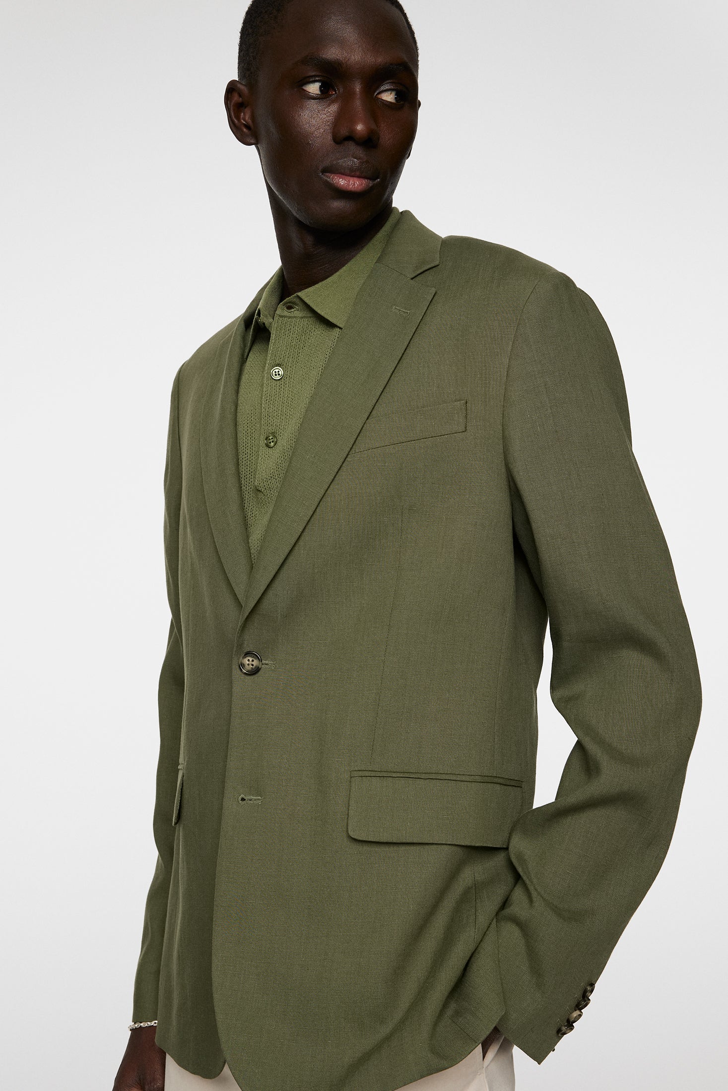 ELTON U SUPER LINEN BLAZER - OLIVINE - Afbeelding 5