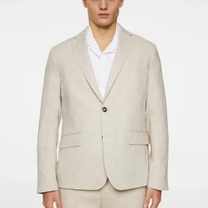 ELTON U SUPER LINEN BLAZER - MOONBEAM