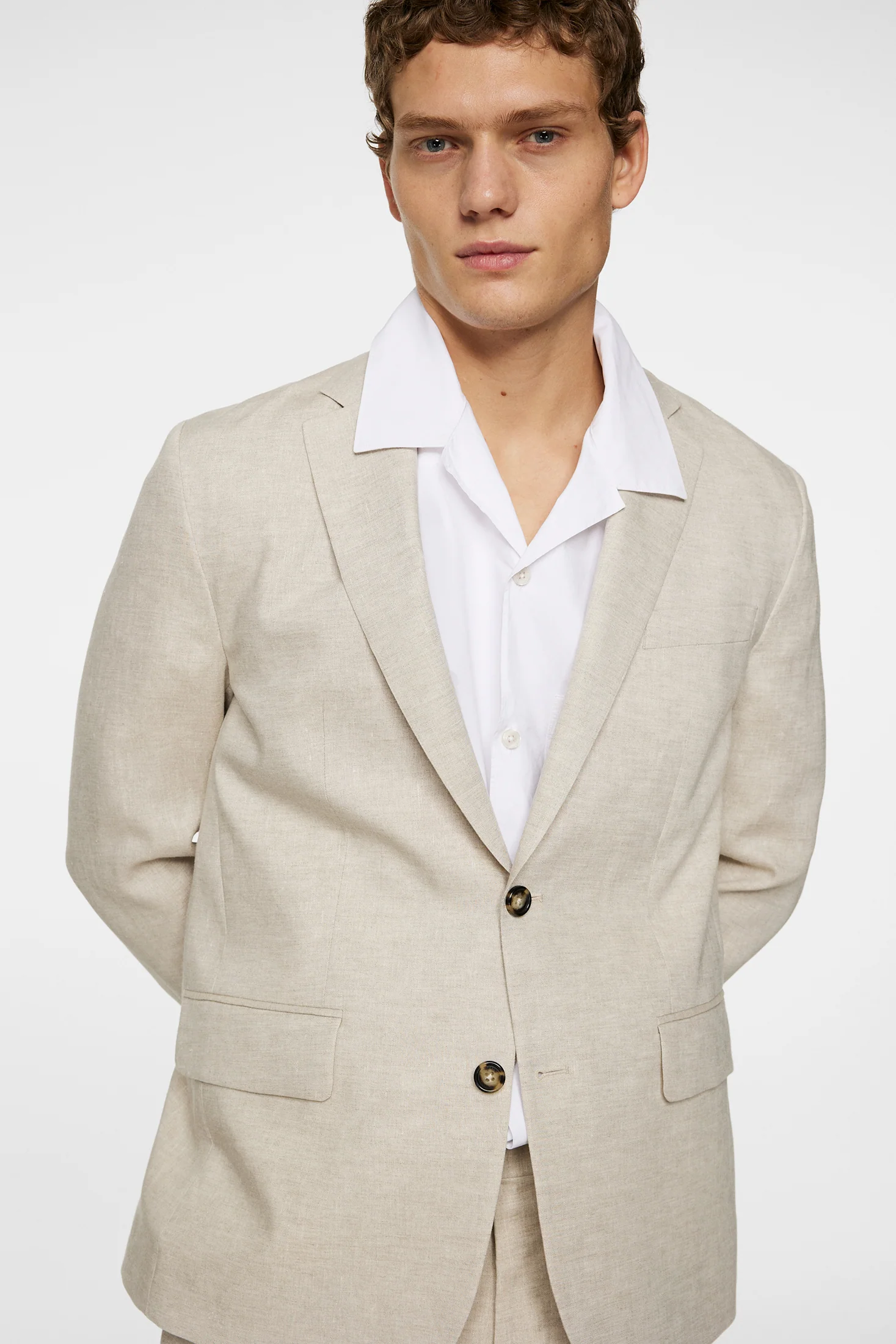 ELTON U SUPER LINEN BLAZER - MOONBEAM - Afbeelding 5