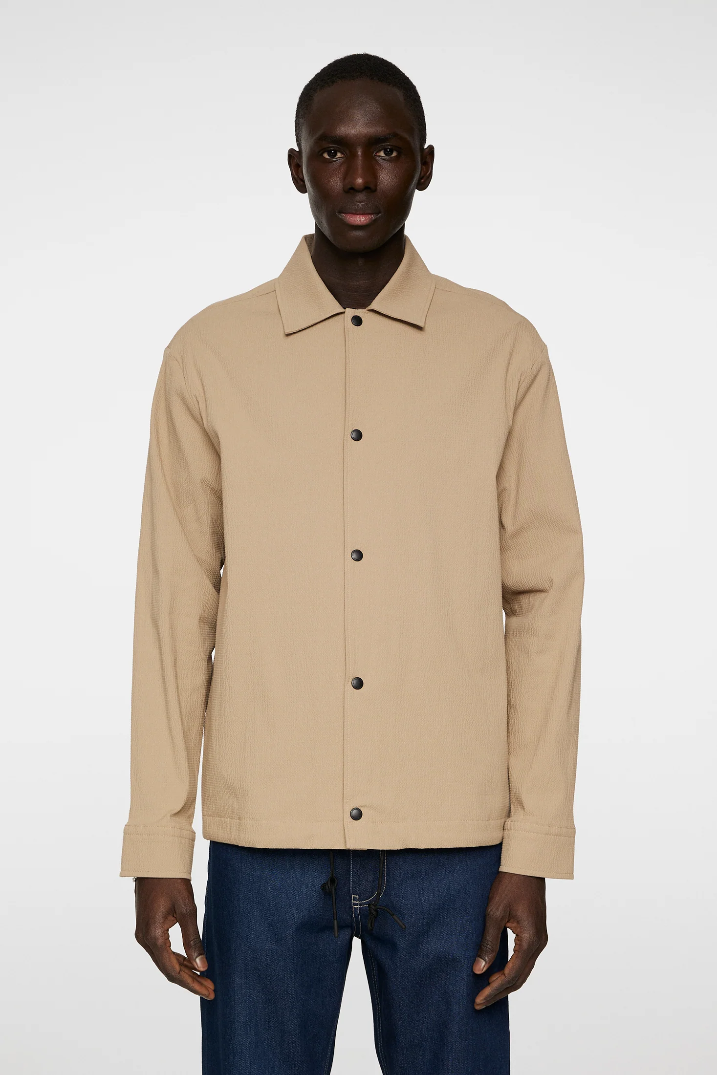 CELIAN SEERSUCKER OVERSHIRT - BATIQUE KHAKI