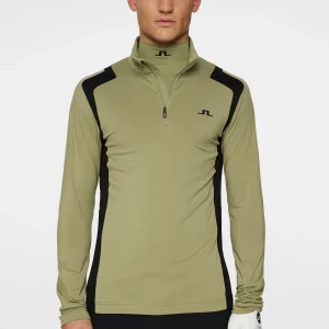 LUKAS QUARTER ZIP MID LAYER - OIL GREEN