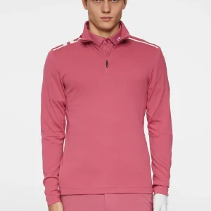 LEON QUARTER ZIP MID LAYER - ROSE WINE