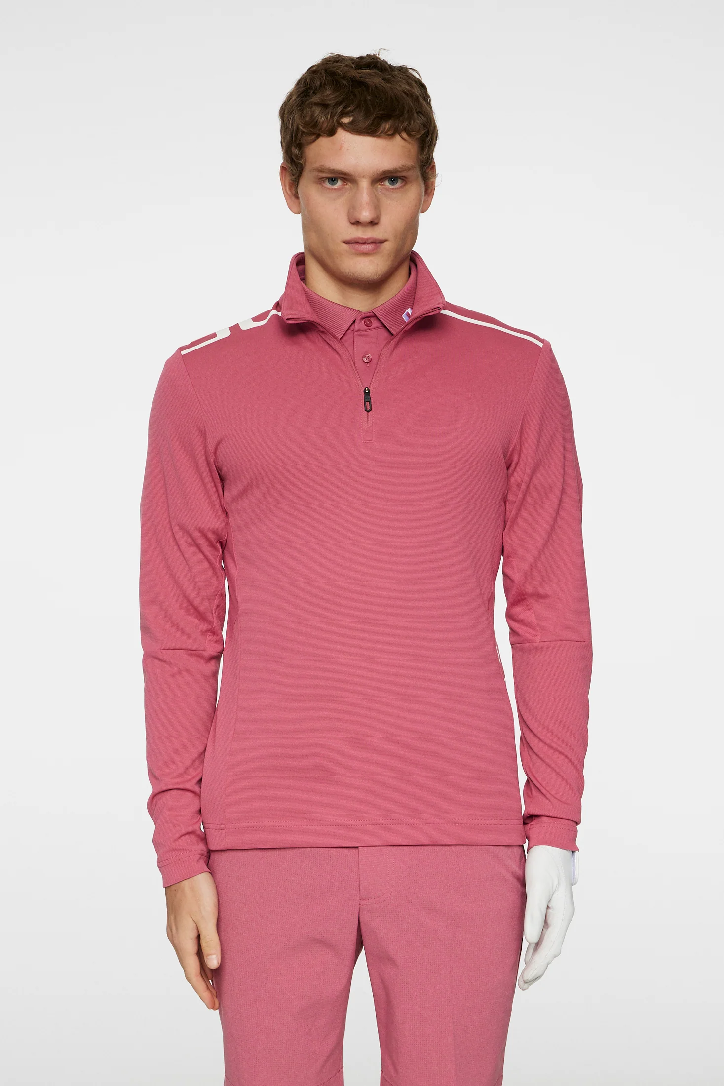 LEON QUARTER ZIP MID LAYER - ROSE WINE