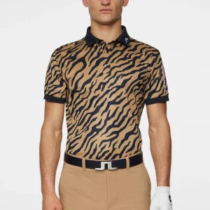TOUR TECH PRINT POLO - TOUR TIGER BROWN