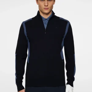 KENDRICK KNITTED ZIP SWEATER - JL NAVY