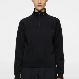 JODI QUARTER ZIP SWEATSHIRT - BLACK