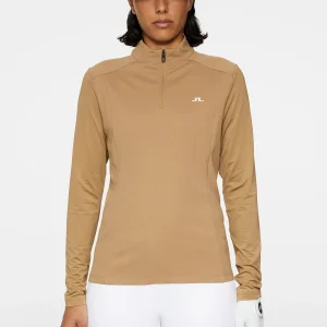 CINDY QUARTER ZIP MID LAYER - TIGERS EYE