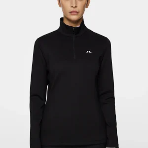LORELEI QUARTER ZIP MID LAYER - BLACK