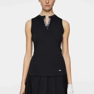 LEYA SLEEVELESS TOP - BLACK