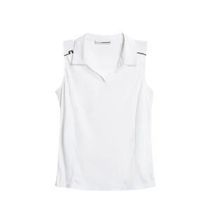 LEAH SLEEVELESS POLO - WHITE