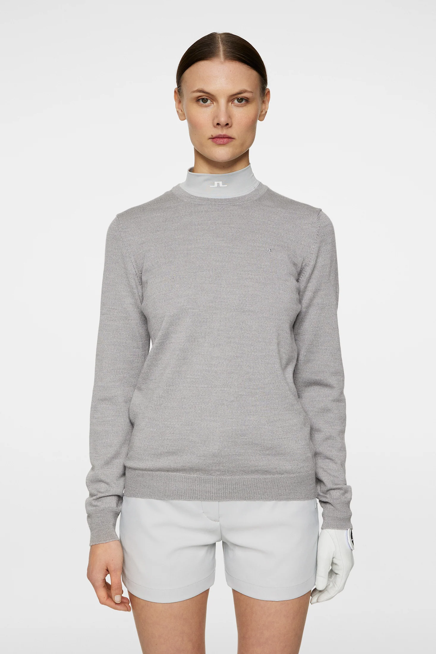 ARIA KNITTED SWEATER - LIGHT GREY MELANGE - Afbeelding 2