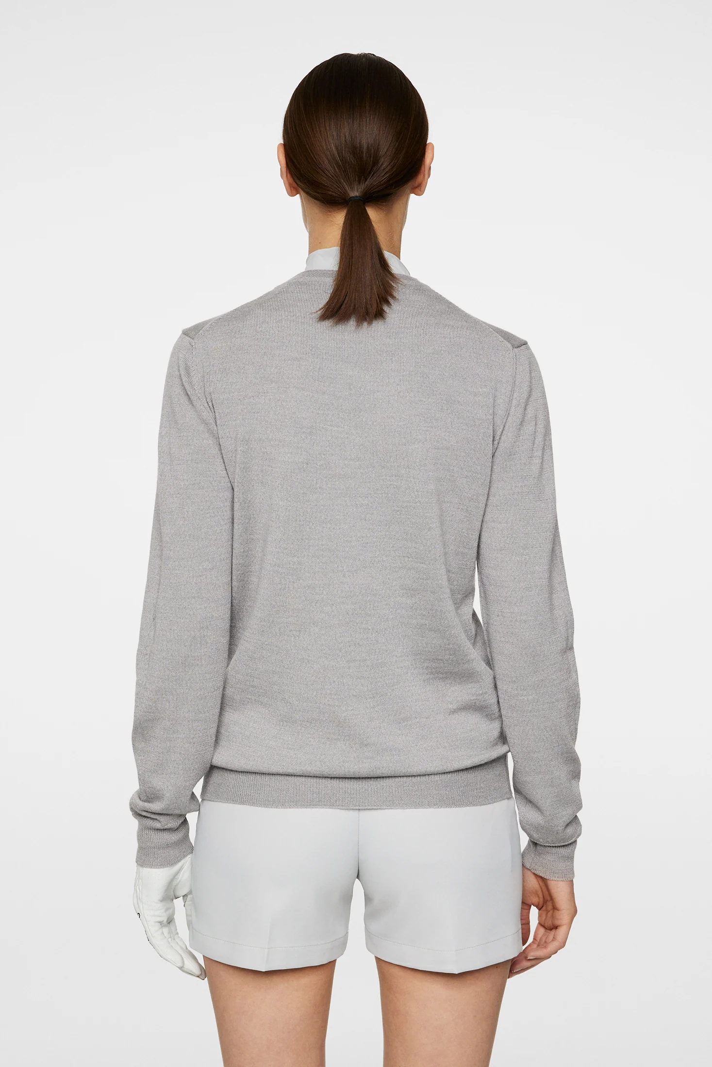 ARIA KNITTED SWEATER - LIGHT GREY MELANGE - Afbeelding 3