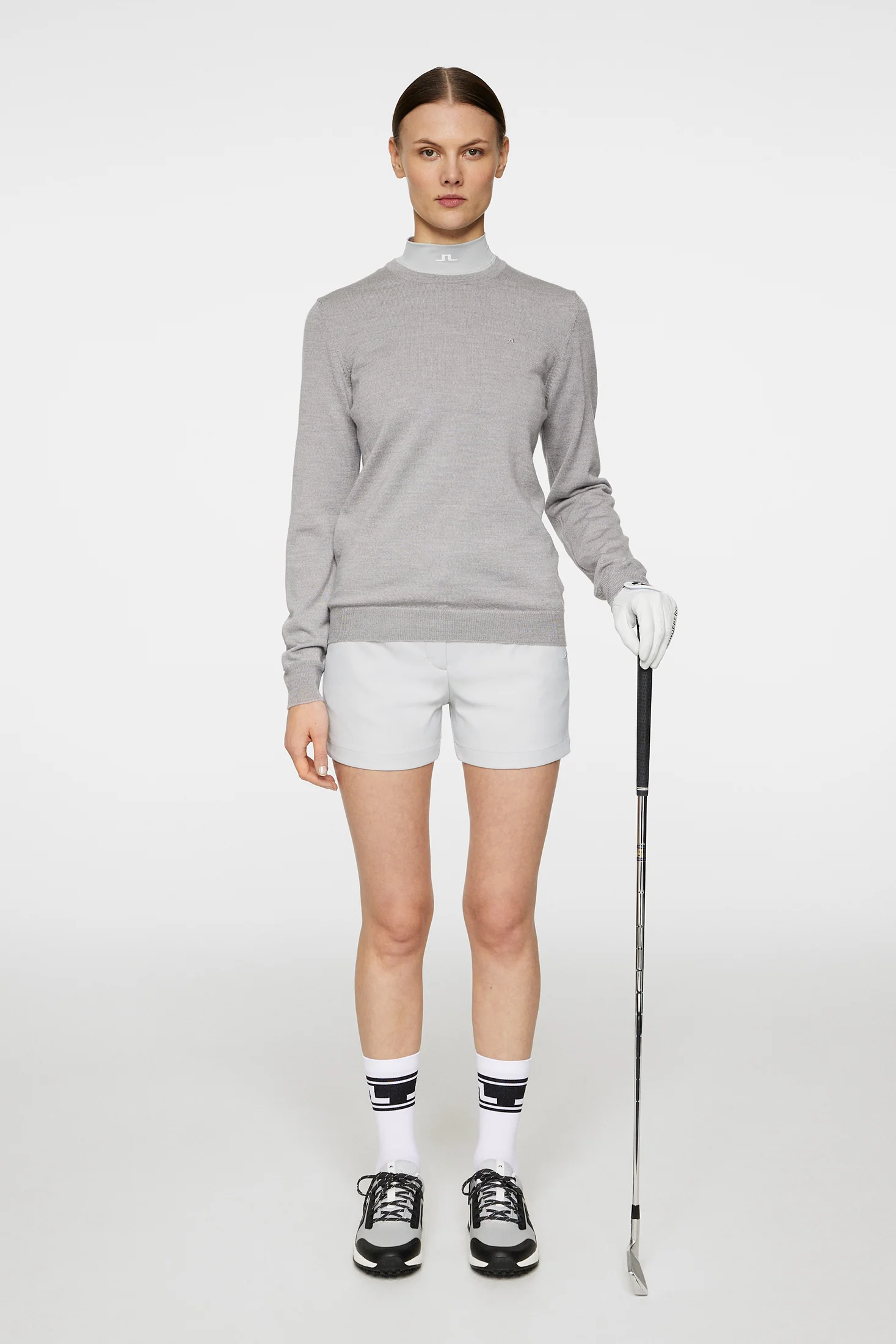 ARIA KNITTED SWEATER - LIGHT GREY MELANGE - Afbeelding 4