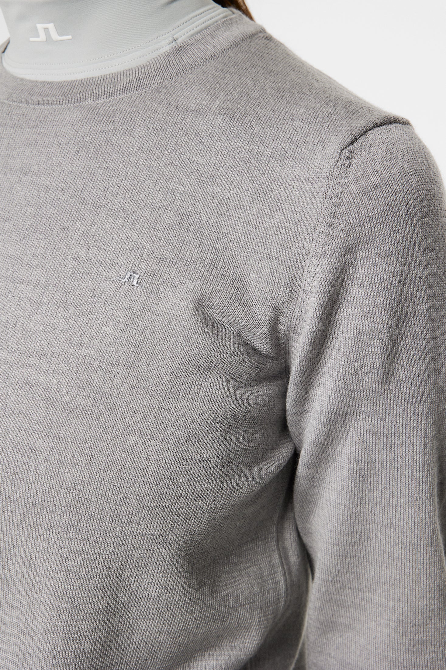 ARIA KNITTED SWEATER - LIGHT GREY MELANGE - Afbeelding 6