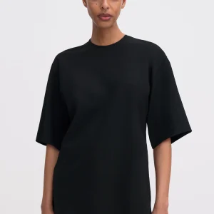 HEAVY JERSEY OVERSIZED TOP - BLACK