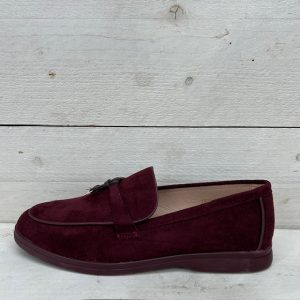 Leuke suèdine instappers bordeaux rood