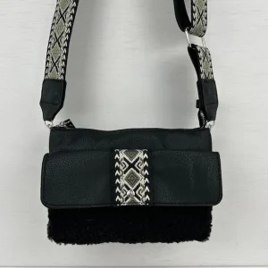 Schoudertasje met teddy zwart