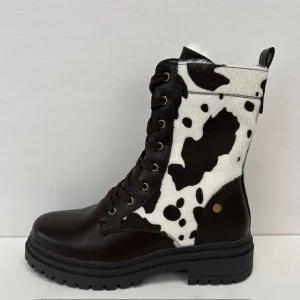 Veterboots met koeienprint bruin