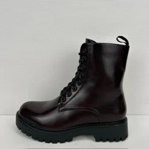 Basic veterboots met stoere zool donkerrood