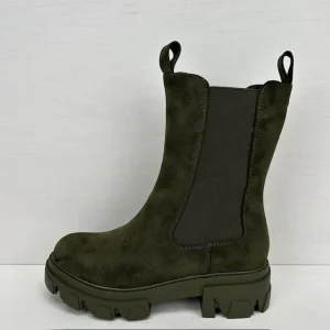 Basic boots met lusjes donkergroen