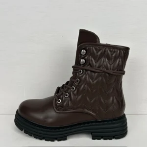 Gave veterboots met padded design bruin